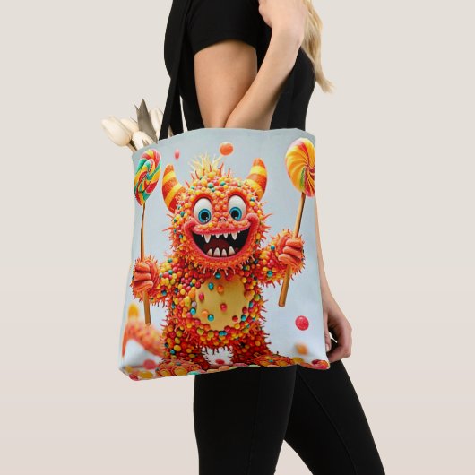Happy Monster Snoep Delight Design Tote Bag (Dichtbij)