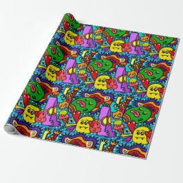 HAPPY MONSTER Wrapping Paper Cadeaupapier