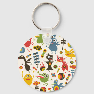 Happy Monsters Button Sleutelhanger