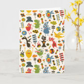 Happy Monsters Wenskaart Kaart (Gele Bloem)