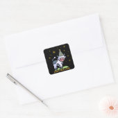 Happy Moo Jaar Party Koe Vierkante Sticker (Envelop)