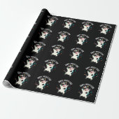 Happy Moo Year Funny Koe Pun Dark BG Cadeaupapier (Uitgerold)