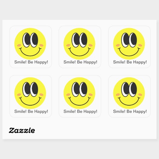 Happy Mood Smiley Sticker Pack 3"x3" (Vel)
