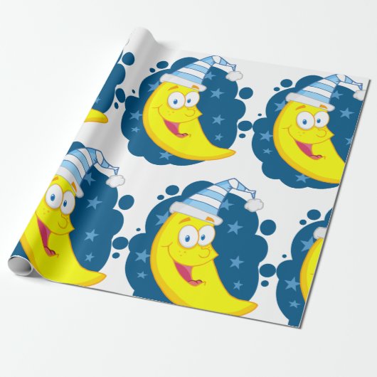 Happy Moon Face Cadeaupapier (Uitgerold)