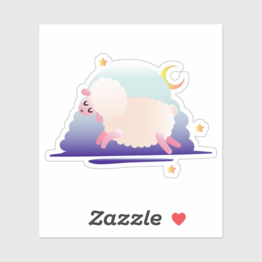 Happy Moon Sheep Sticker (Vel)