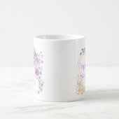 Happy Mother Day, waterverf roze goud botanisch Koffiemok (Center)