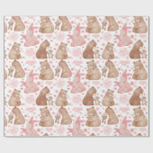 Happy Mother’s Day Cute Bear & Bunny Cadeaupapier (Vlak)