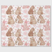 Happy Mother’s Day Cute Bear & Bunny Cadeaupapier (Vlak)