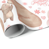 Happy Mother’s Day Cute Bear & Bunny Cadeaupapier (Rol Hoek)
