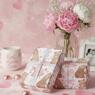 Happy Mother’s Day Cute Bear & Bunny Cadeaupapier