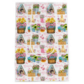Happy Mother’s Day Floral Spring Garden Medium Cadeauzakje (Achterkant)