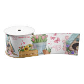 Happy Mother’s Day Floral Spring Garden Satijnen Lint (Spoel)