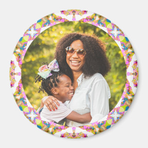 Happy Mother’s Day Mom Mommy Pink Green Gift Photo Magneet