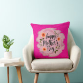 Happy Mother’s Day – Soft Floral Typography Kussen (Stoel)