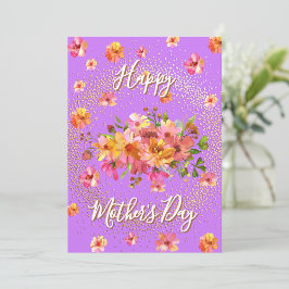 Happy Mother’s Day Spring Florals Holiday Card Feestdagenkaart