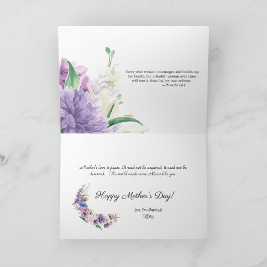 Happy Mothers dag Waterverf Lavendel Bloemen Kaart (Binnen)