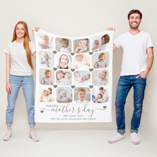 Happy Mothers Day 16 Aangepast bericht voor foto's Fleece Deken (In situ)