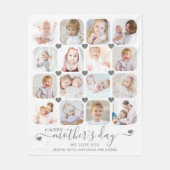 Happy Mothers Day 16 Aangepast bericht voor foto's Fleece Deken (Voorkant)