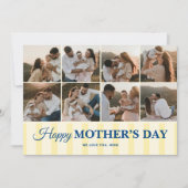 Happy Mothers Day 8 Photo Flat Greeting Card Kaart (Voorkant)