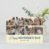 Happy Mothers Day 8 Photo Flat Greeting Card Kaart (Staand voorkant)