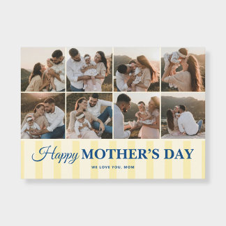 Happy Mothers Day 8 Photo Flat Greeting Card Kaart