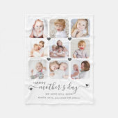 Happy Mothers Day 9 Foto gepersonaliseerd Fleece Deken (Voorkant)