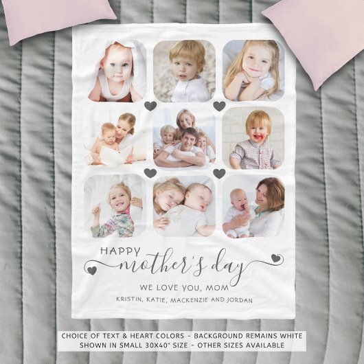 Happy Mothers Day 9 Foto gepersonaliseerd Fleece Deken