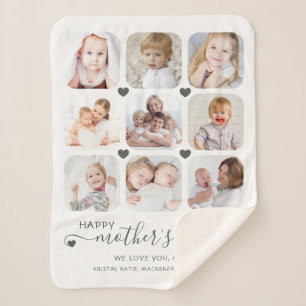 Happy Mothers Day 9 Foto gepersonaliseerd Sherpa Deken