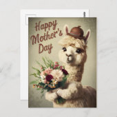 Happy Mothers Day Alpaca  Briefkaart (Voorkant / Achterkant)
