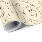 Happy Mothers Day Animated Face Cadeaupapier (Rol Hoek)