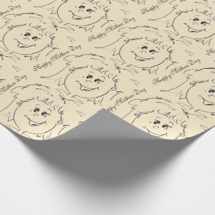 Happy Mothers Day Animated Face Cadeaupapier