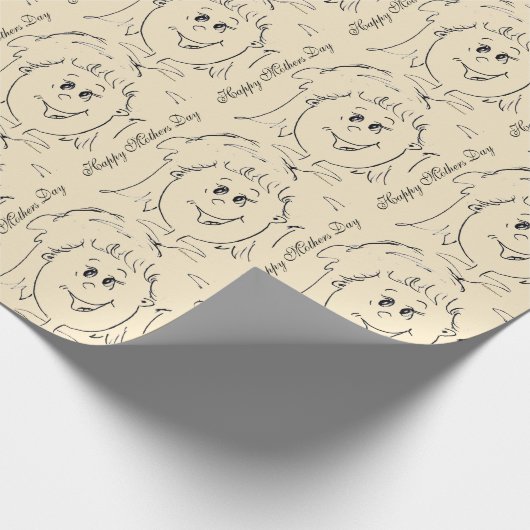 Happy Mothers Day Animated Face Cadeaupapier (Hoek)
