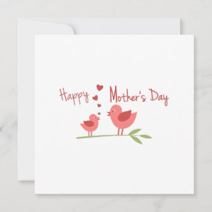 Happy Mothers Day Baby Bird Tweets Love Mam Feestdagenkaart