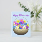 Happy Mothers Day Basket of Daisies and Blue Bird Briefkaart (Staand voorkant)