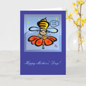 Happy Mothers' Day Bee Sniff kaart (Gele Bloem)