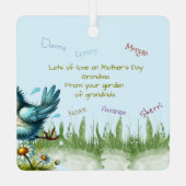 Happy Mothers Day beroemd gemaakt door OMA'S GARDE Metalen Ornament (Achterkant)