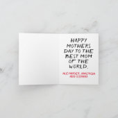 Happy Mothers Day best mam gepersonaliseerd Notitiekaartje (Binnen)