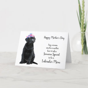 Happy Mothers Day Black Lab Hond - Labrador Mom Feestdagen Kaart