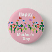 Happy Mothers Day  bloemen Ronde Button 5,7 Cm (Voorkant)