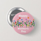 Happy Mothers Day  bloemen Ronde Button 5,7 Cm (Voorkant /achterkant)