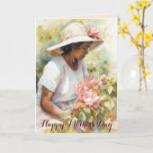 Happy Mothers Day Bloemen Waterverf Kaart (Gele Bloem)