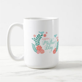 Happy mother's day, blue and pink floral koffiemok