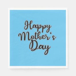 Happy Mothers Day Blue Napkin Servet
