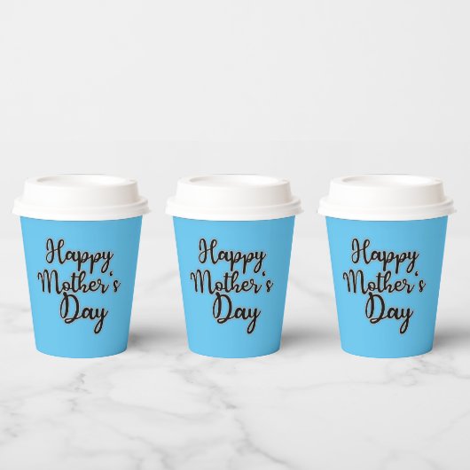 Happy Mothers Day Blue Papieren Bekers (Multi)