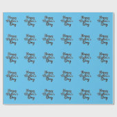 Happy Mothers Day Blue Wrapping Paper Cadeaupapier (Vlak)