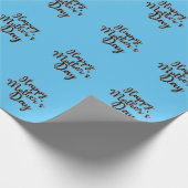 Happy Mothers Day Blue Wrapping Paper Cadeaupapier (Hoek)
