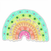 Happy Mother's Day Boho Rainbow Sticker (Voorkant)
