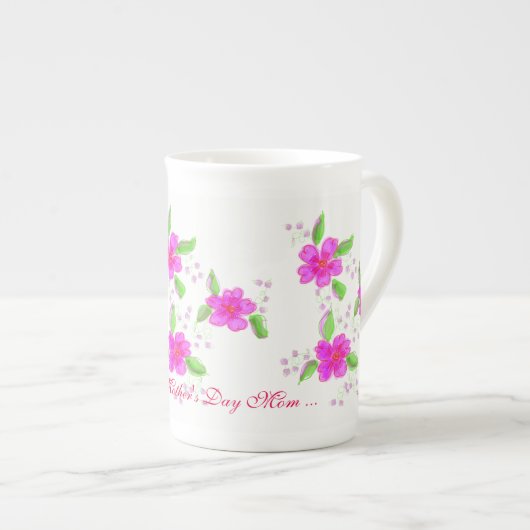 Happy Mothers Day Bone China Mok (Voorkant rechts)