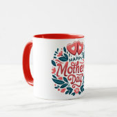 Happy Mother's Day - Botanical Heart & Script  Mok (Voorkant links)