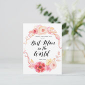 Happy Mothers Day Briefkaarten Beste mama in de we (Staand voorkant)